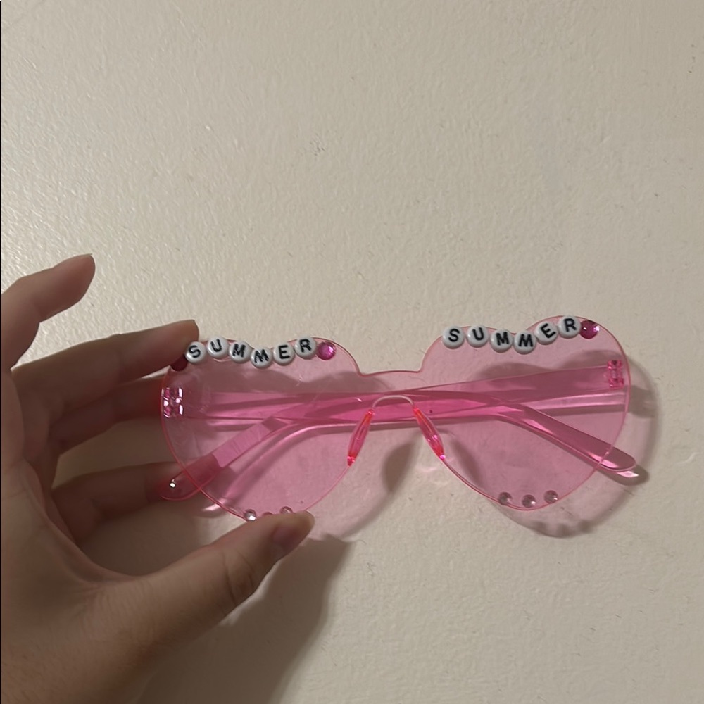 Pink Heart-Shaped Sunglasses